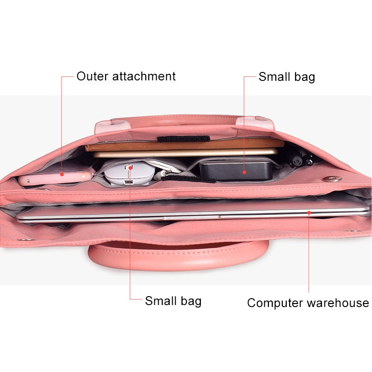 15.4 inch Universal Wearable Soft Handle Portable Laptop Tablet Bag, For Macbook, Samsung, Lenovo, Sony, DELL Alienware, CHUWI, ASUS, HP(Pink) - 15 inch by PMC TechLife | Online Shopping South Africa | PMC TechLife | Buy Now Pay Later Mobicred