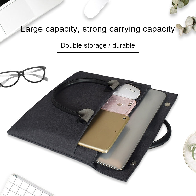 15.4 inch Universal Wearable Soft Handle Portable Laptop Tablet Bag, For Macbook, Samsung, Lenovo, Sony, DELL Alienware, CHUWI, ASUS, HP(Black) - 15 inch by PMC TechLife | Online Shopping South Africa | PMC TechLife | Buy Now Pay Later Mobicred