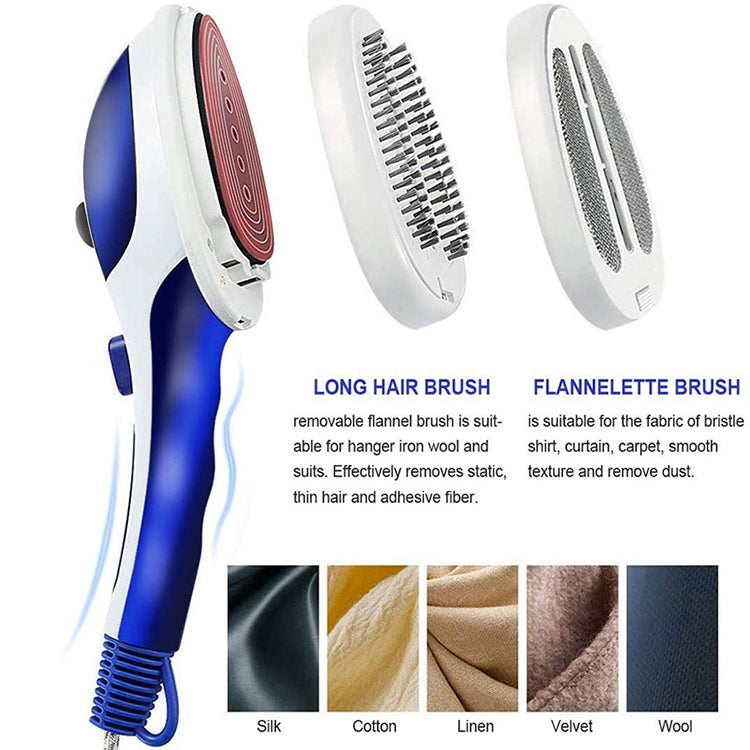 Multifunction Household Handheld Steamer Travel Portable Hand - Held Steam Hanging Hot Machine Ceramic Bottom with Flannelette Brush & Hair Brush & Measuring Cup,EU Plug(Blue) - free shipping - PMC TechLife - Order now!