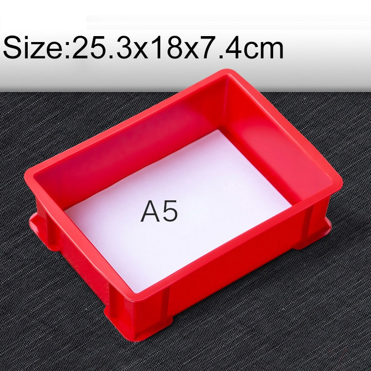 Thick Multi-function Material Box Brand New Flat Plastic Parts Box Tool Box, Size: 25.3cm x 18cm x 7.4cm(Red) - Storage Bags & Boxes by PMC TechLife | Online Shopping South Africa | PMC TechLife | Buy Now Pay Later Mobicred