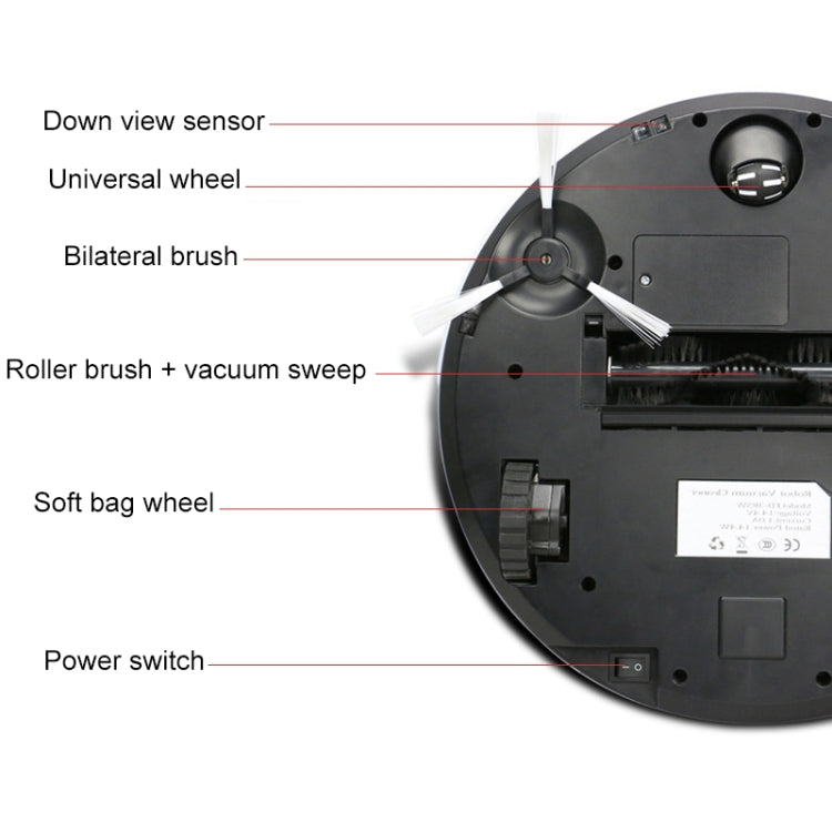FD-3RSW(IIC)CS 1000Pa Large Suction Smart Household Vacuum Cleaner Clean Robot - Robot Vacuum Cleaner by PMC TechLife | Online Shopping South Africa | PMC TechLife | Buy Now Pay Later Mobicred