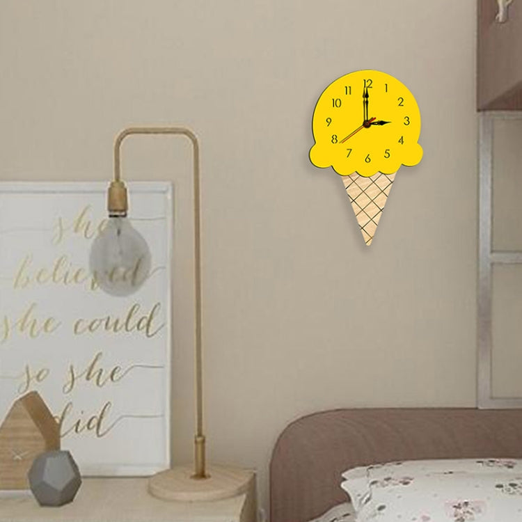 Ice Cream Styling Decorative Wall Clock (Yellow) - Wall Clock by PMc TechLife | Online Shopping South Africa | PMc TechLife | Buy Now Pay Later Mobicred
