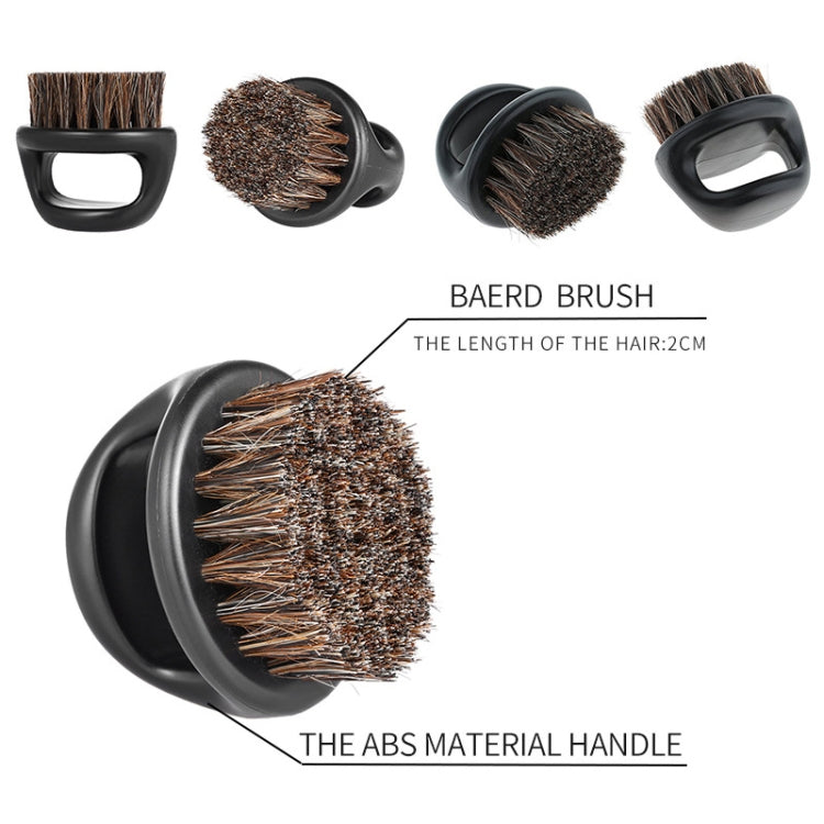 Men Ring Design Portable Boar Brush Black ABS Haircut Cleaning Shaving Brush(White) - free shipping - PMC TechLife - Order now!