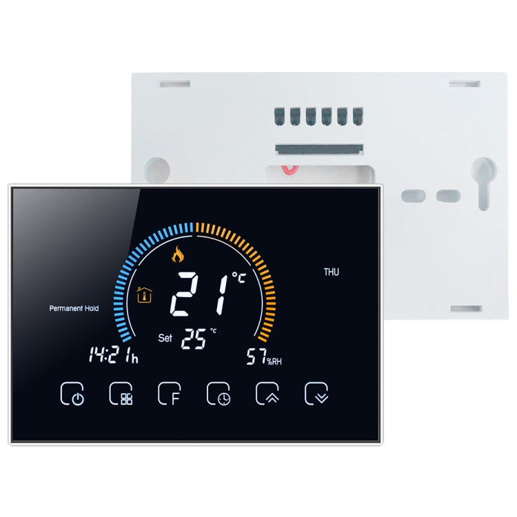 BHT-8000-GCLW Controlling Water/Gas Boiler Heating Energy-saving and Environmentally-friendly Smart Home Negative Display LCD Screen Round Room Thermostat with WiFi(Black) - free shipping - PMC Jewellery - Order now!