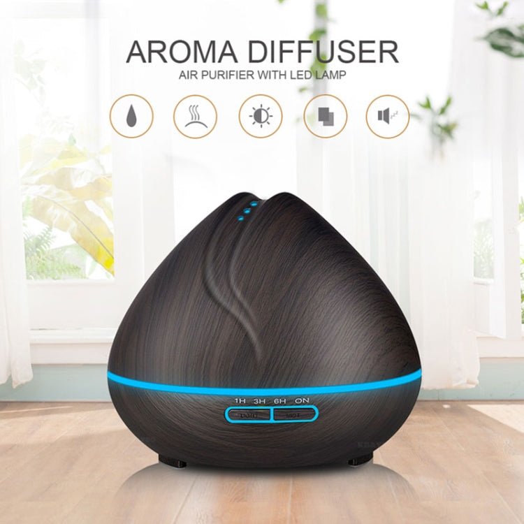 Peach Shape Wood Grain Remote Control Ultrasonic Humidifier Aromatherapy Machine Automatic Alcohol Sprayer with LED Lights, Capacity: 400mL, AU Plug (Light Wood Color) - free shipping - PMC TechLife - Order now!