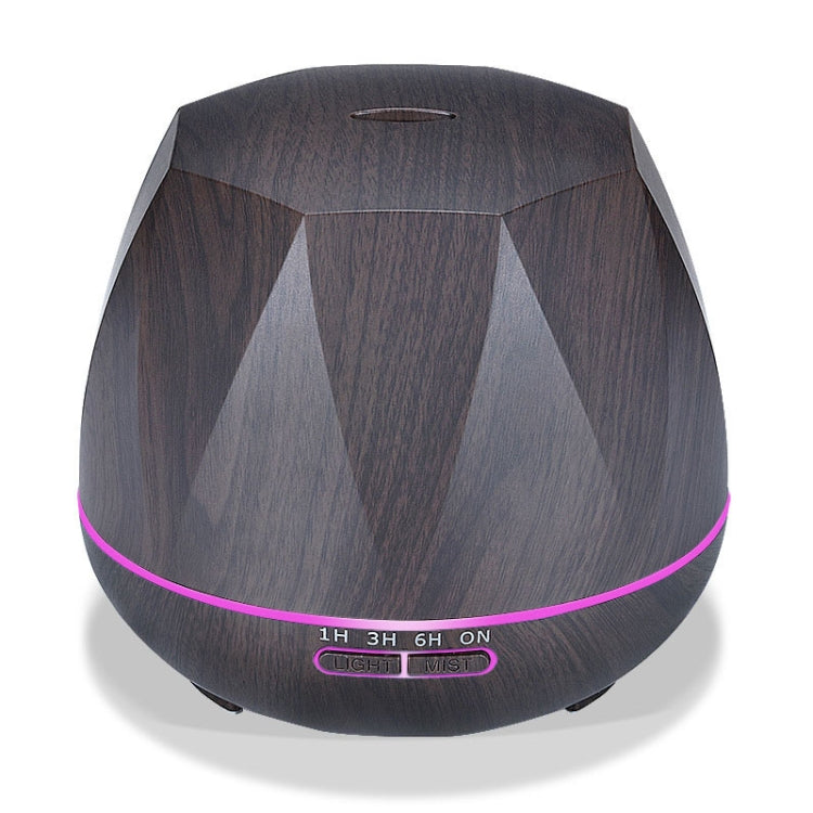 Diamond Wood Grain Remote Control Ultrasonic Humidifier Aromatherapy Machine Automatic Alcohol Sprayer with LED Lights, Capacity: 400mL, UK Plug (Dark Wood Color) - free shipping - PMC TechLife - Order now!