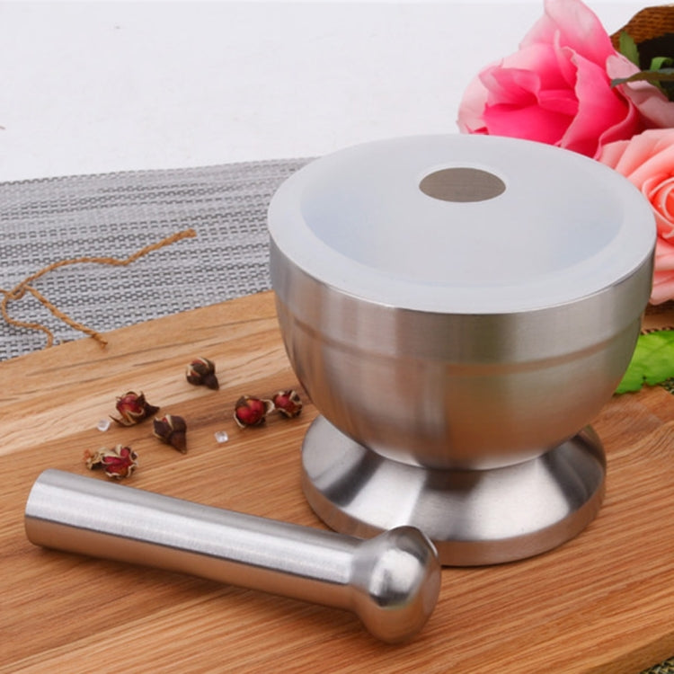 Kitchen Stainless Steel Garlic Food Mortar with Cover, Size: Large - Stirrer & Squeezer by PMC TechLife | Online Shopping South Africa | PMC TechLife | Buy Now Pay Later Mobicred