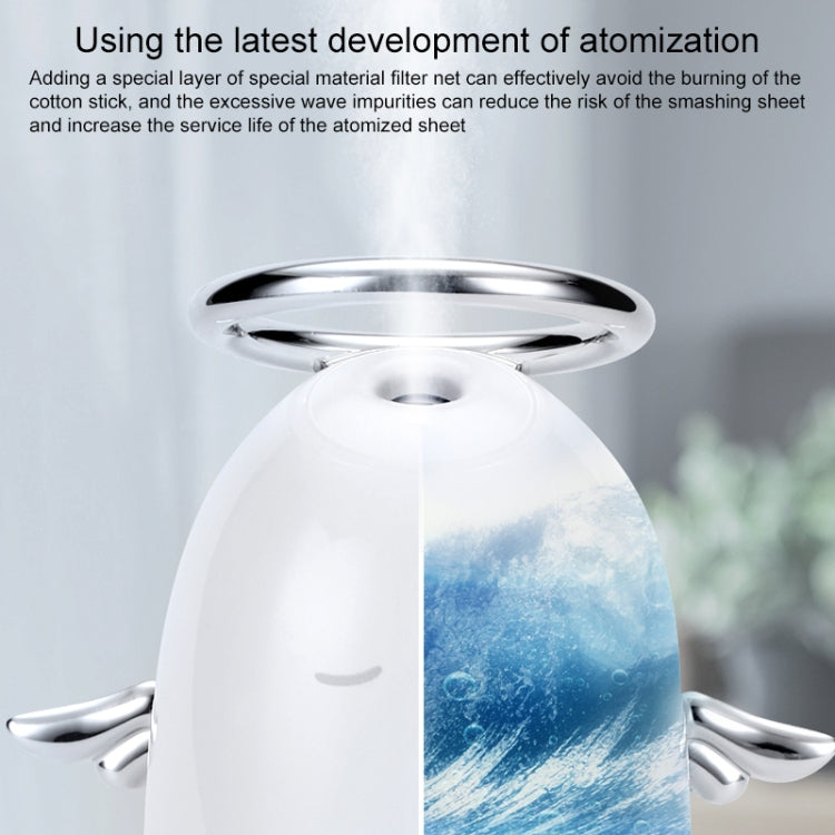 TSHM0 Mini Angel Atomizing Humidifier with Colorful Night Lights, Water Tank Capacity: 230mL (Silver) - free shipping - PMC TechLife - Order now!