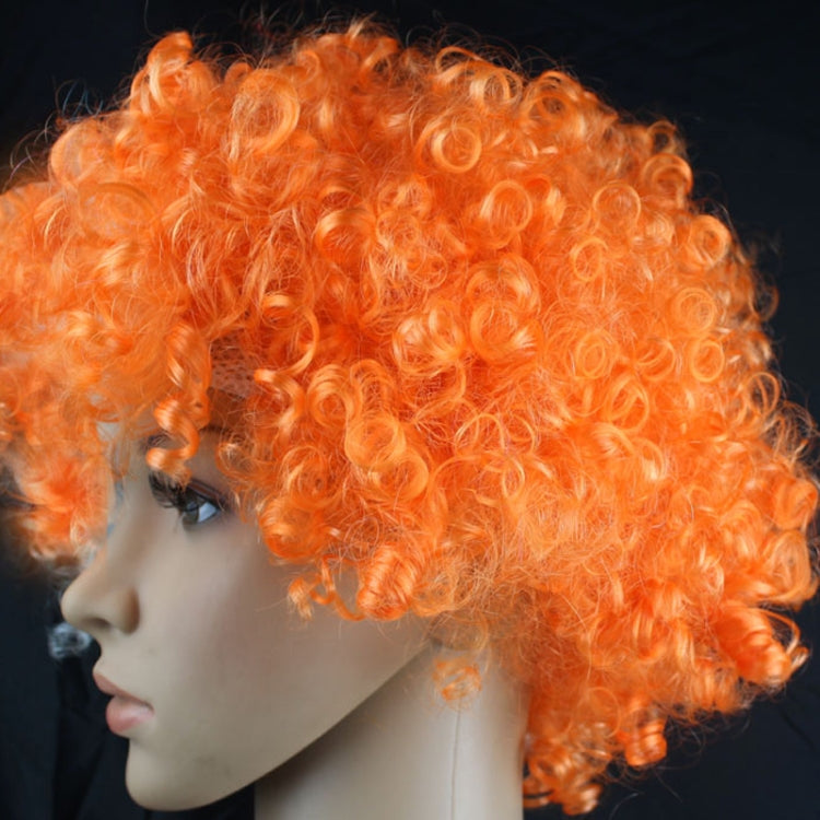 Colorful Wild-Curl Up Crown Party Cosplay Headwear Wavy Short Polyester Yarn Made Wigs For Adult And Child(Orange) - free shipping - PMC TechLife - Order now!
