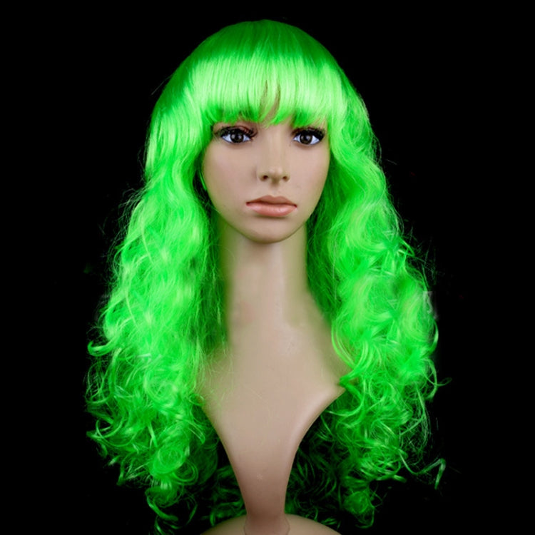 Colorful Wild-Curl Up Party Headwear Wavy Long PET Wigs For Female(Green) - free shipping - PMC TechLife - Order now!