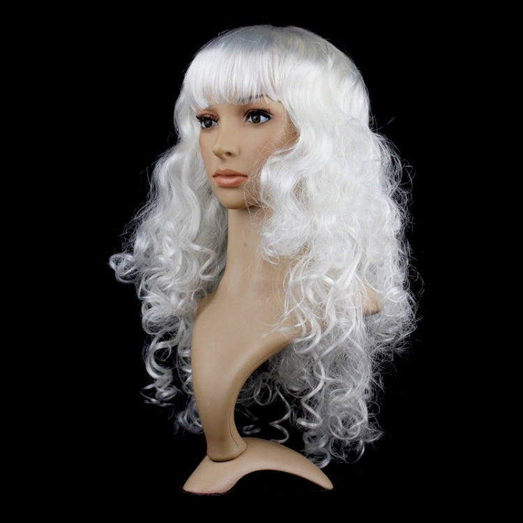 Colorful Wild-Curl Up Party Headwear Wavy Long PET Wigs For Female(White) - free shipping - PMC TechLife - Order now!