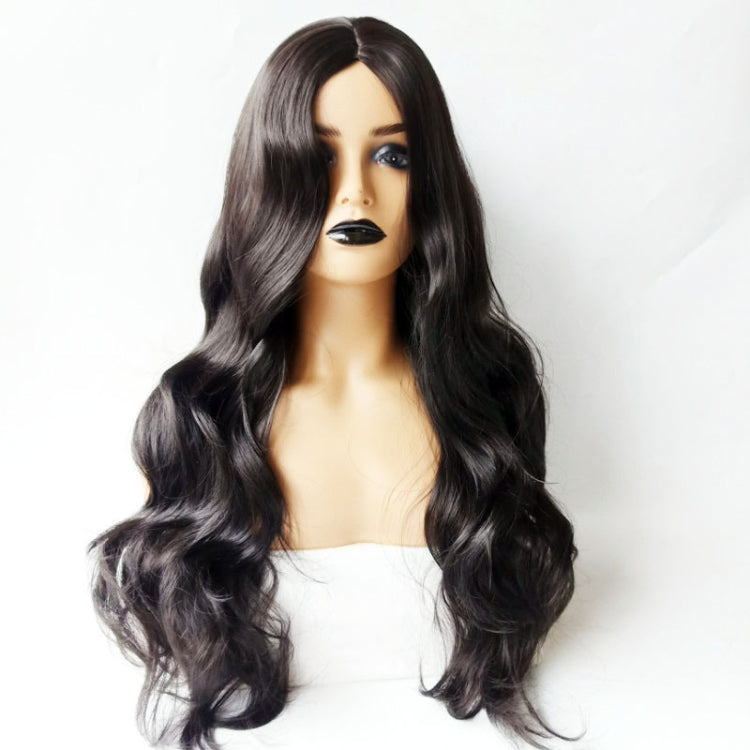 Centre-parted Big Curve Long Curls Wig Chemical Fiber Hair Full Headgear for Women (Black) - free shipping - PMC TechLife - Order now!