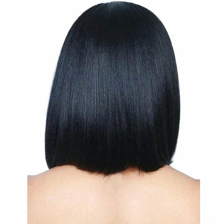 Centre-parted Fluffy Shoulder-length Straight Hair Wig Headgear for Women (Black) - free shipping - PMC TechLife - Order now!