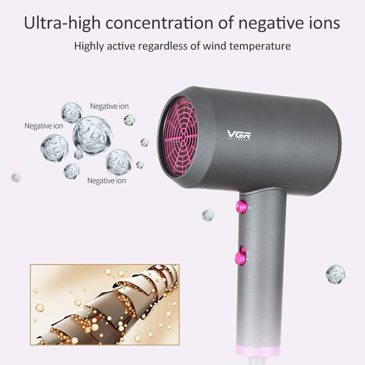 VGR V-400 Household Negative Ion Hair Dryers with 2 Gear Adjustment, Plug Type: EU Plug - free shipping - PMC TechLife - Order now!