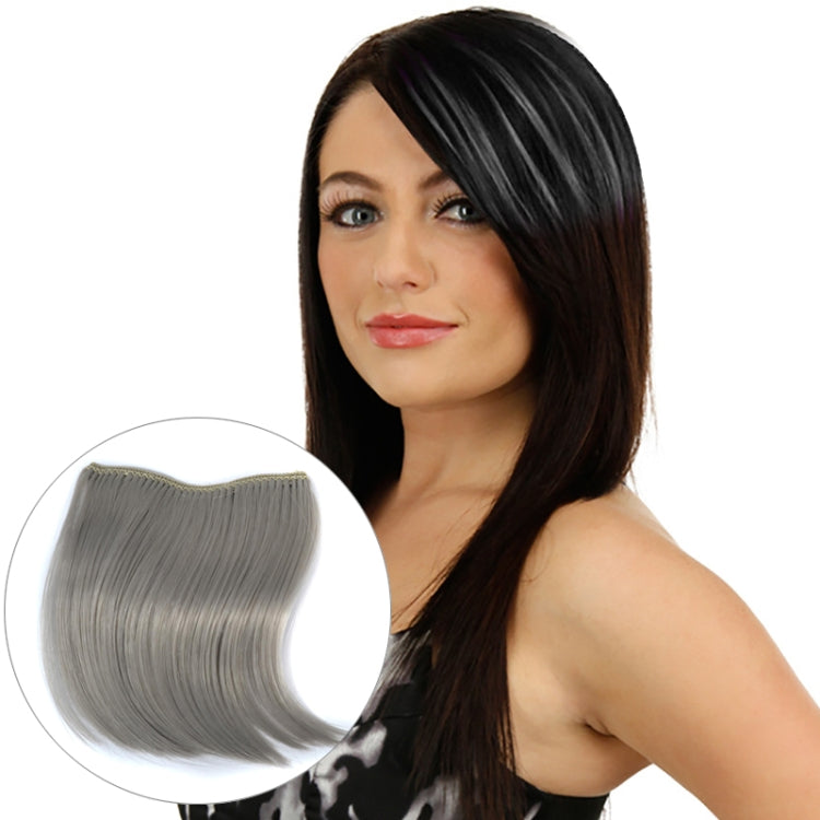 Color Gradient Invisible Seamless Hair Extension Wig Piece Straight Hair Piece Color Bangs Hair Piece(Light Grey) - free shipping - PMC TechLife - Order now!