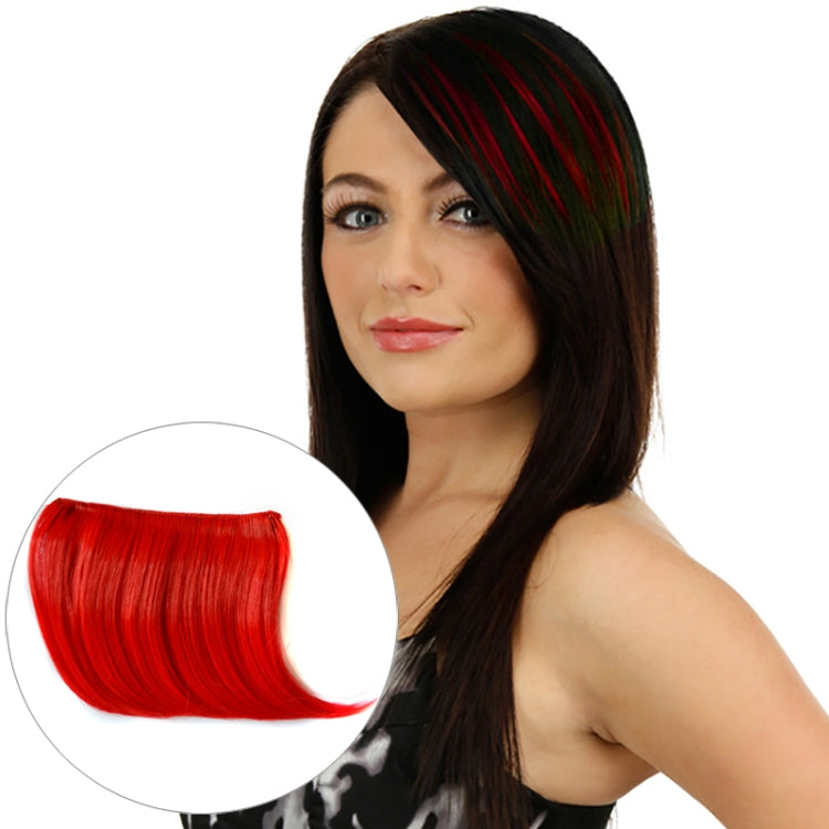 Color Gradient Invisible Seamless Hair Extension Wig Piece Straight Hair Piece Color Bangs Hair Piece(Red) - free shipping - PMC TechLife - Order now!