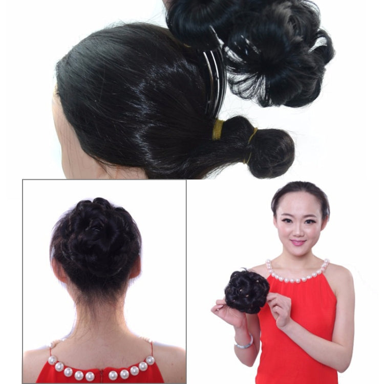 Wig Ball Head Flower Hairpin Hair Bag Wig Headband for Bride(Dark Brown) - free shipping - PMC TechLife - Order now!