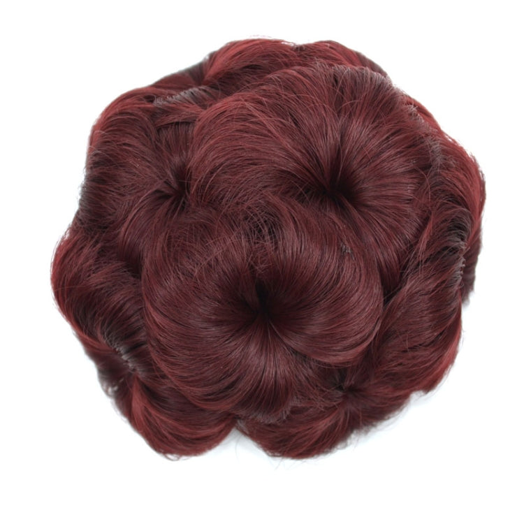 Wig Ball Head Flower Hairpin Hair Bag Wig Headband for Bride(Wine Red) - free shipping - PMC TechLife - Order now!