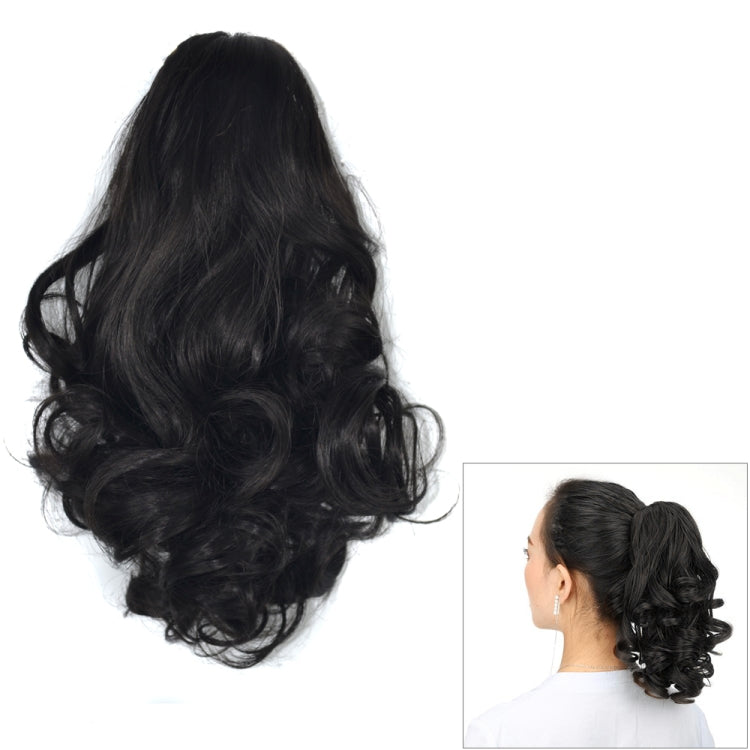 Natural Short Curly Hair Clip-on Pear Blossom Roll Horsetail Wig(Natural Black) - free shipping - PMC TechLife - Order now!