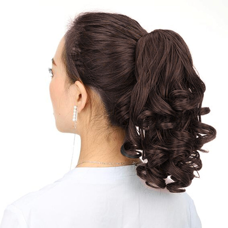 Natural Short Curly Hair Clip-on Pear Blossom Roll Horsetail Wig (Marron) - free shipping - PMC TechLife - Order now!