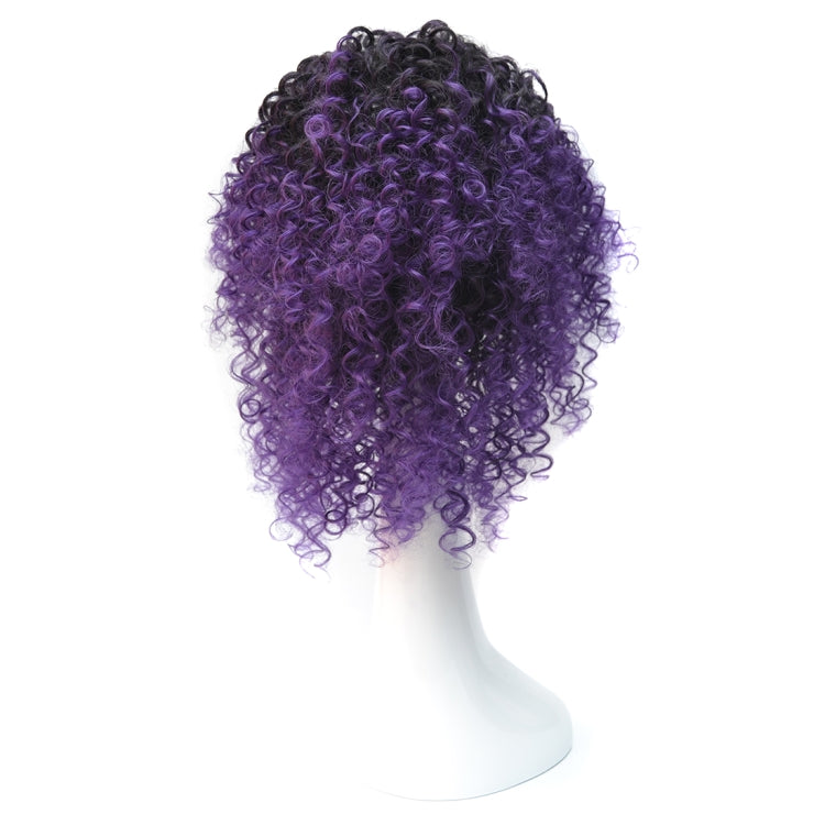 T191006 European and American Wig Headgear with Short and Small Curly Hair for Women (Purple) - free shipping - PMC TechLife - Order now!