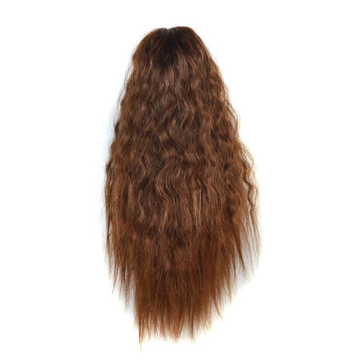 Natural Retro Short Curly Hair Clip-on Corn Blanching Horsetail Wig (Flaxen) - free shipping - PMC TechLife - Order now!