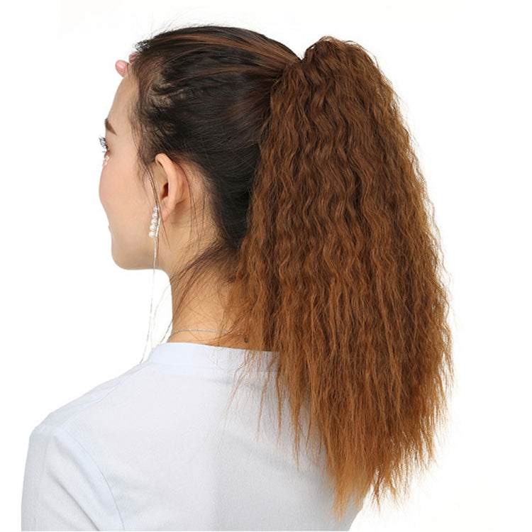 Natural Retro Short Curly Hair Clip-on Corn Blanching Horsetail Wig (Wine Red) - free shipping - PMC TechLife - Order now!