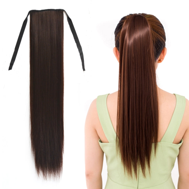 Natural Long Straight Hair Ponytail Bandage-style Wig Ponytail for Women���Length: 60cm(Black Brown) - free shipping - PMC TechLife - Order now!