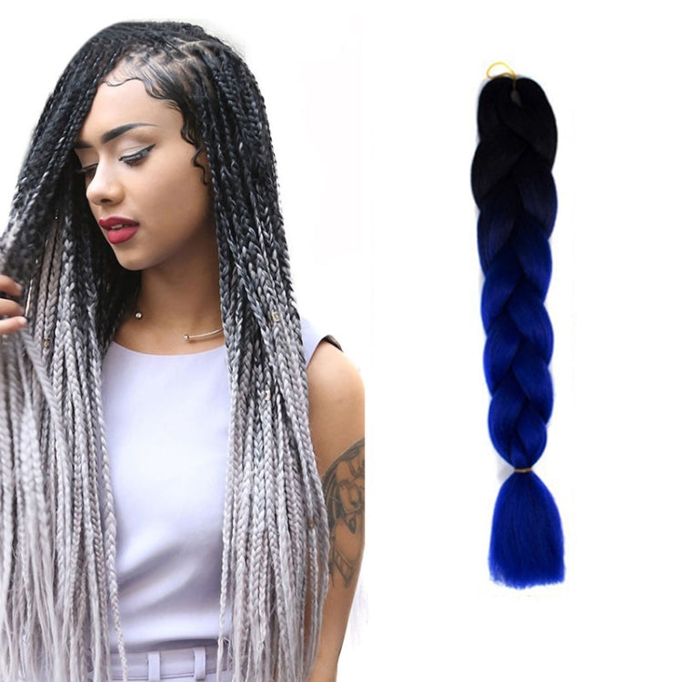 Fashion Color Gradient Individual Braid Wigs Chemical Fiber Big Braids, Length: 60cm(07 Black+Sapphire) - free shipping - PMC TechLife - Order now!