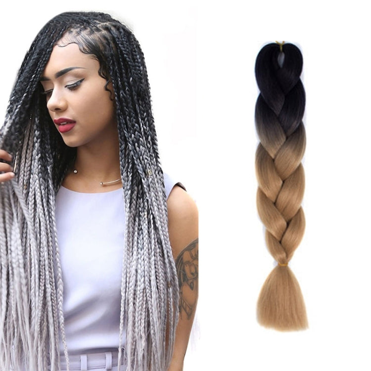 Fashion Color Gradient Individual Braid Wigs Chemical Fiber Big Braids, Length: 60cm(33 Black+Light Brown) - free shipping - PMC TechLife - Order now!