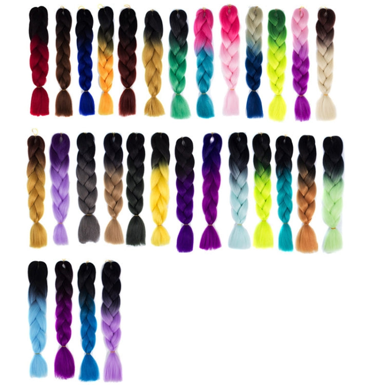 Fashion Color Gradient Individual Braid Wigs Chemical Fiber Big Braids, Length: 60cm(55 Black+Purple Red) - free shipping - PMC TechLife - Order now!