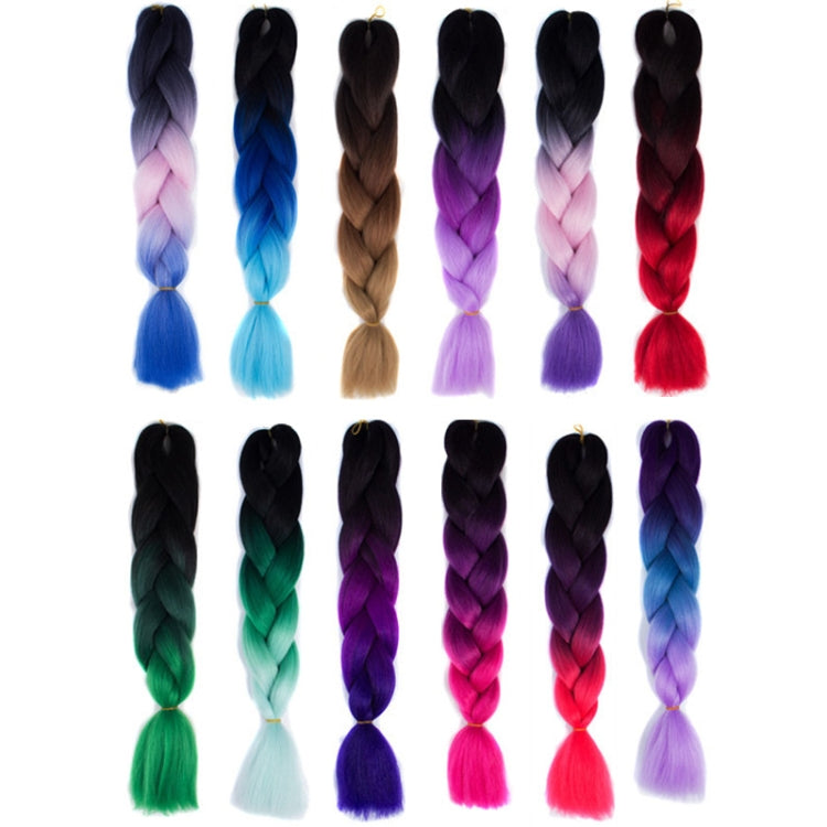 Fashion Color Gradient Individual Braid Wigs Chemical Fiber Big Braids, Length: 60cm(44 Black+Pink+Purple) - free shipping - PMC TechLife - Order now!