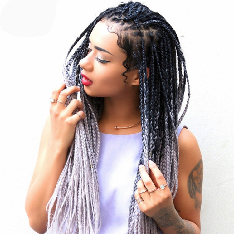 Fashion Color Gradient Individual Braid Wigs Chemical Fiber Big Braids, Length: 60cm(35 Black+Sapphire+Sky Blue) - free shipping - PMC TechLife - Order now!