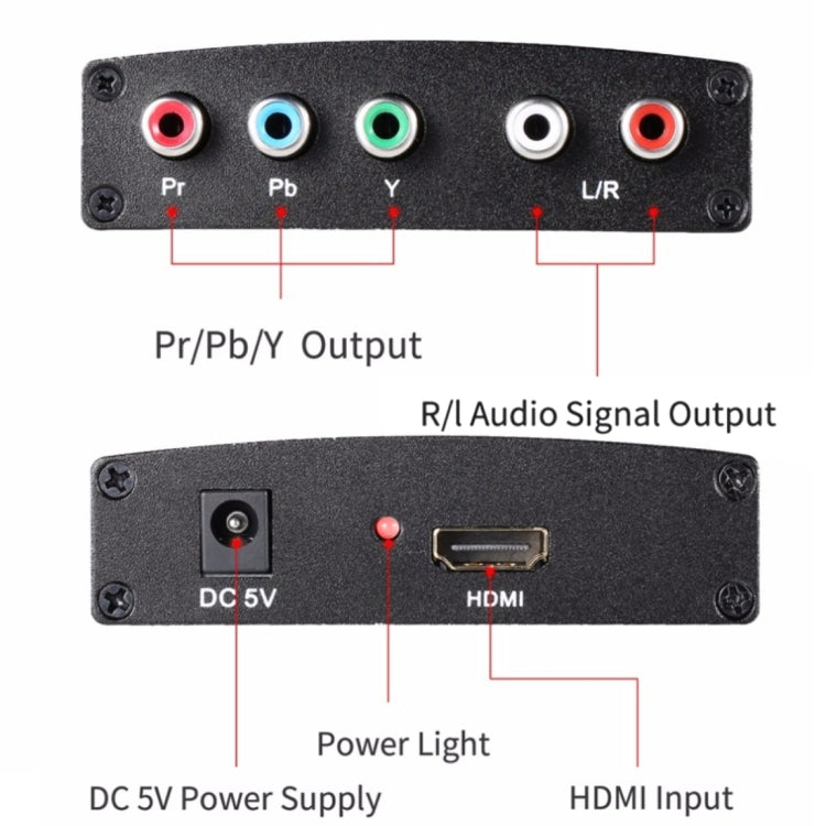 1080P HD HDMI to YPbPr Video and R/L Audio Adapter Converter(Black) - Converter by PMC Jewellery | Online Shopping South Africa | PMC Jewellery | Buy Now Pay Later Mobicred