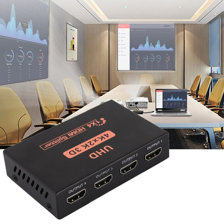 CY10 UHD 4K x 2K 3D 1 x 4 HDMI Splitter (US Plug) - Splitter by PMC TechLife | Online Shopping South Africa | PMC TechLife | Buy Now Pay Later Mobicred