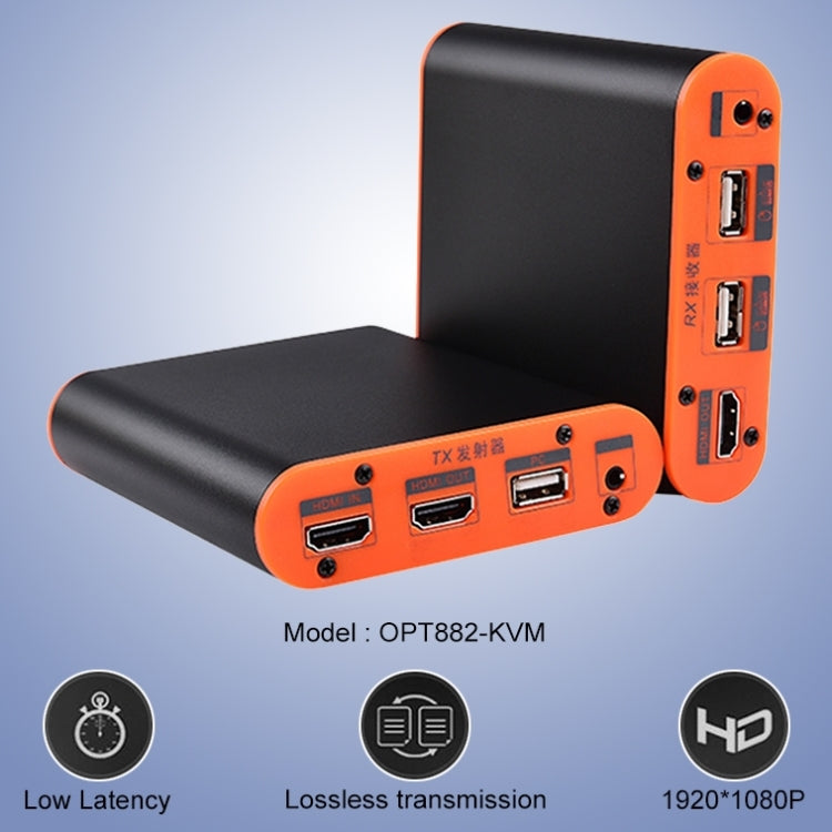 OPT882-KVM HDMI Extender (Receiver & Sender) Fiber Optic Extender with USB Port and KVM Function, Transmission Distance: 20KM (AU Plug) - Amplifier by PMC TechLife | Online Shopping South Africa | PMC TechLife | Buy Now Pay Later Mobicred