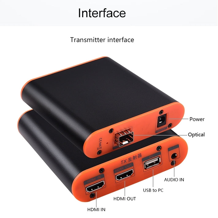 OPT882-KVM HDMI Extender (Receiver & Sender) Fiber Optic Extender with USB Port and KVM Function, Transmission Distance: 20KM (UK Plug) - Amplifier by PMC TechLife | Online Shopping South Africa | PMC TechLife | Buy Now Pay Later Mobicred