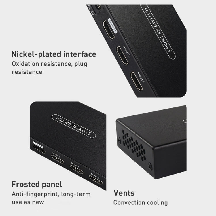 Measy SWH4631 4K 60Hz 3 In 1 Out HDMI Converter Switcher, Plug Type: EU Plug (Black) - free shipping - PMC Jewellery - Order now!