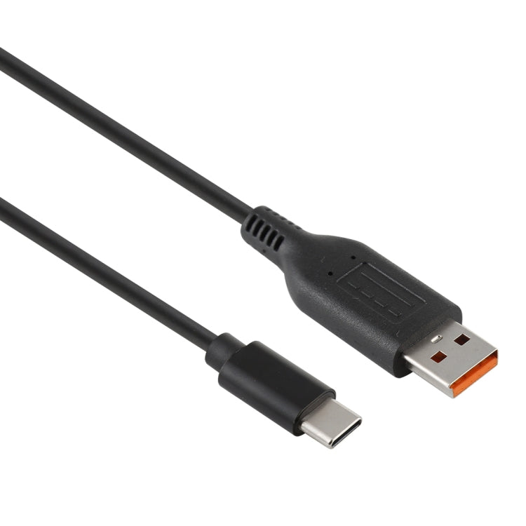 Yoga 3 Interface to Type-C / USB-C Male Power Adapter Charger Cable for Lenovo Yoga 3, Length: About 1.8m (Black) - For Lenovo by PMC TechLife | Online Shopping South Africa | PMC TechLife | Buy Now Pay Later Mobicred