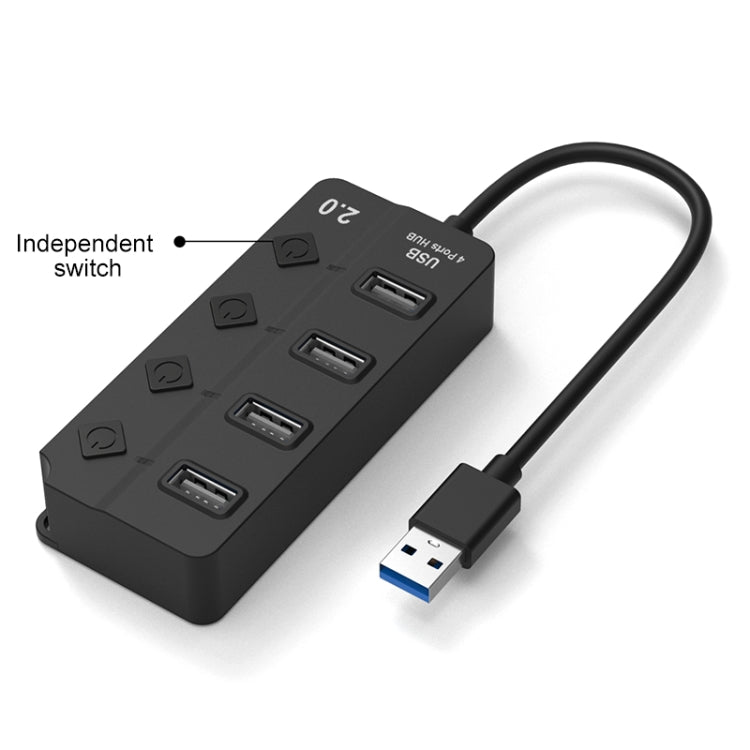 Onten 5301 USB 3.0 Male to 4 USB 2.0 Female Splitter Extender with Independent Switch - USB 2.0 HUB by Onten | Online Shopping South Africa | PMC TechLife | Buy Now Pay Later Mobicred