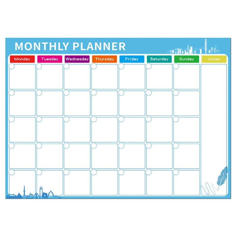 Magnetic Monthly Planner Refrigerator Magnet PET Magnetic Soft Whiteboard, Size: 29.7cm x 42cm (Blue) - Message Boards by PMC TechLife | Online Shopping South Africa | PMC TechLife