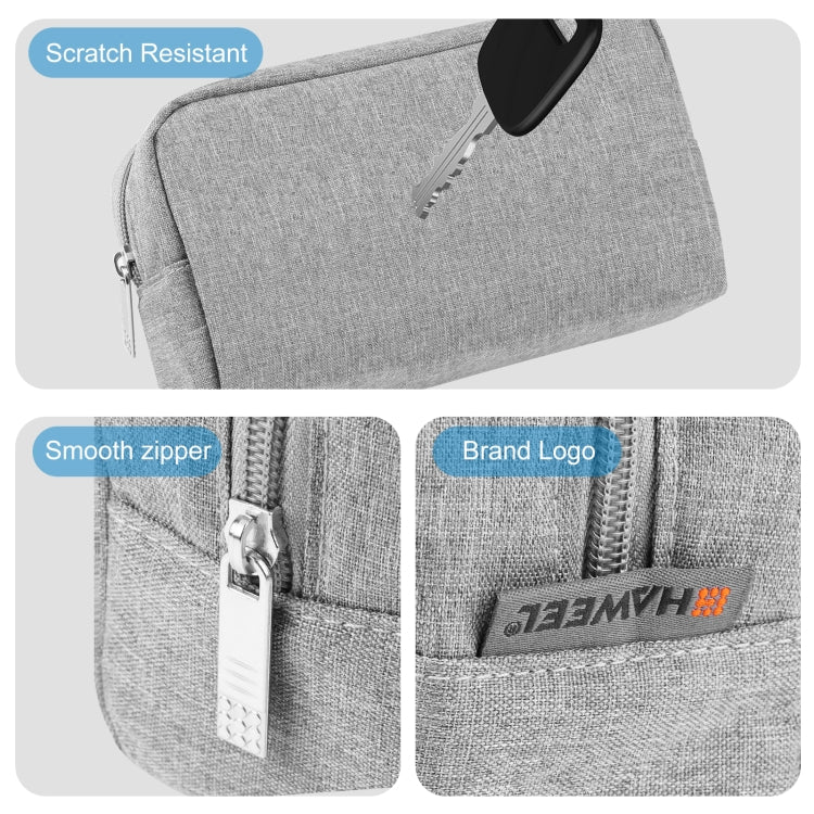 HAWEEL Electronics Organizer Storage Bag for Charger, Power Bank, Cables, Mouse, Earphones, Size: L(Grey) - Digital Storage Bag by HAWEEL | Online Shopping South Africa | PMC TechLife | Buy Now Pay Later Mobicred