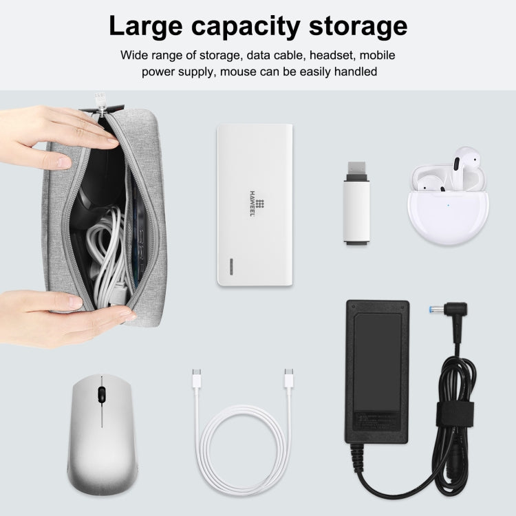 HAWEEL Electronics Organizer Storage Bag for Charger, Power Bank, Cables, Mouse, Earphones, Size: L(Grey) - Digital Storage Bag by HAWEEL | Online Shopping South Africa | PMC TechLife | Buy Now Pay Later Mobicred