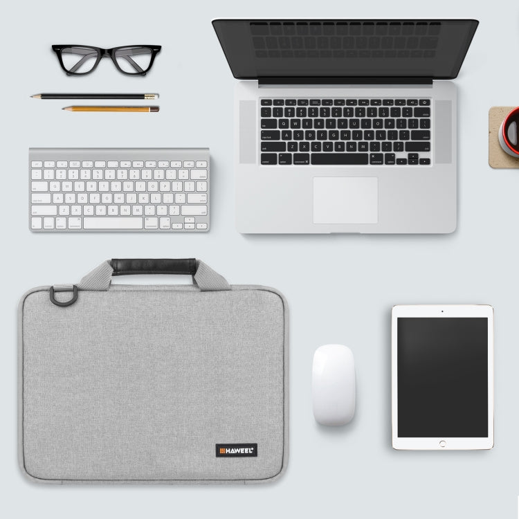HAWEEL 15.0 inch -16.0 inch Briefcase Crossbody Laptop Bag For Macbook, Lenovo Thinkpad, ASUS, HP(Grey) - 15 inch by HAWEEL | Online Shopping South Africa | PMC TechLife | Buy Now Pay Later Mobicred