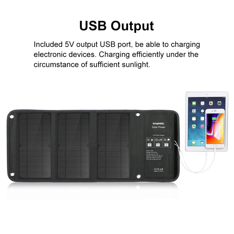 HAWEEL 21W Foldable Solar Panel Charger with 5V 3A Max Dual USB Ports - free shipping - PMC TechLife - Order now!
