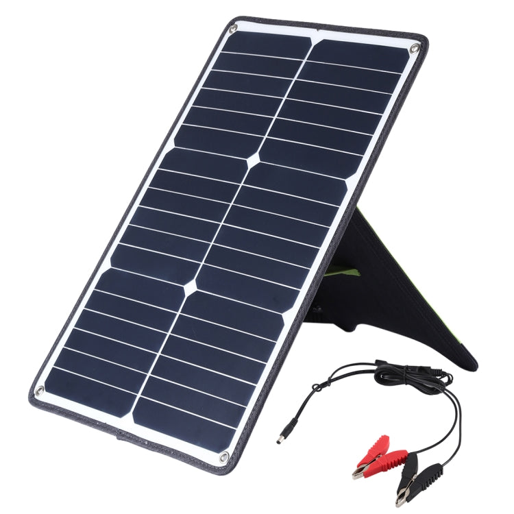 HAWEEL Portable 20W Monocrystalline Silicon Solar Power Panel Charger, with USB Port & Holder & Tiger Clip, Support QC3.0 and AFC(Black) - Charger by HAWEEL | Online Shopping South Africa | PMC TechLife | Buy Now Pay Later Mobicred