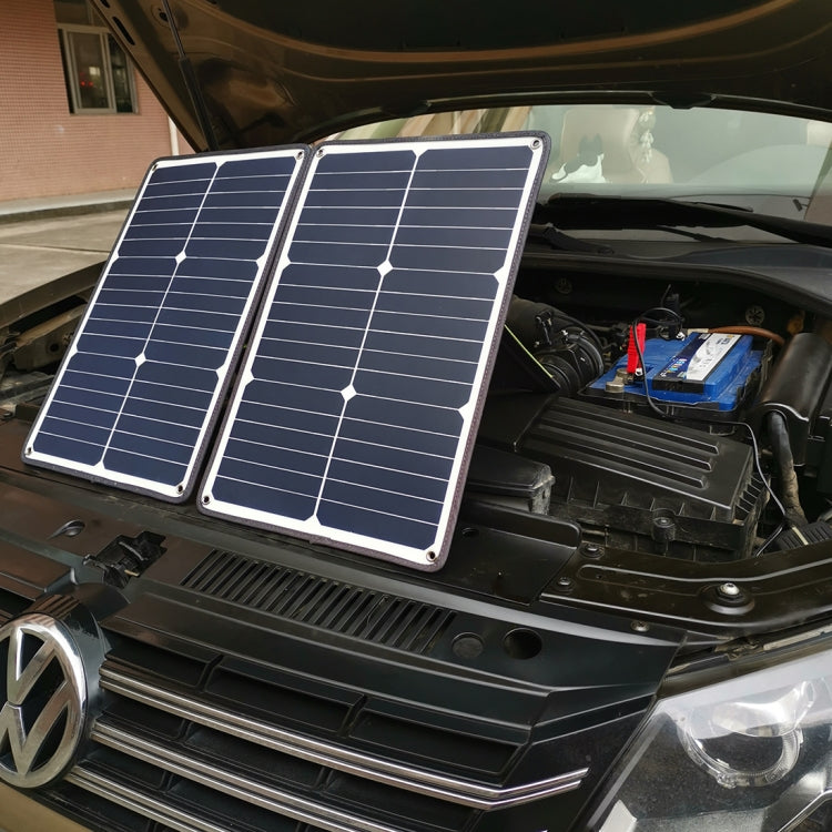 HAWEEL Portable 20W Monocrystalline Silicon Solar Power Panel Charger, with USB Port & Holder & Tiger Clip, Support QC3.0 and AFC(Black) - Charger by HAWEEL | Online Shopping South Africa | PMC TechLife | Buy Now Pay Later Mobicred