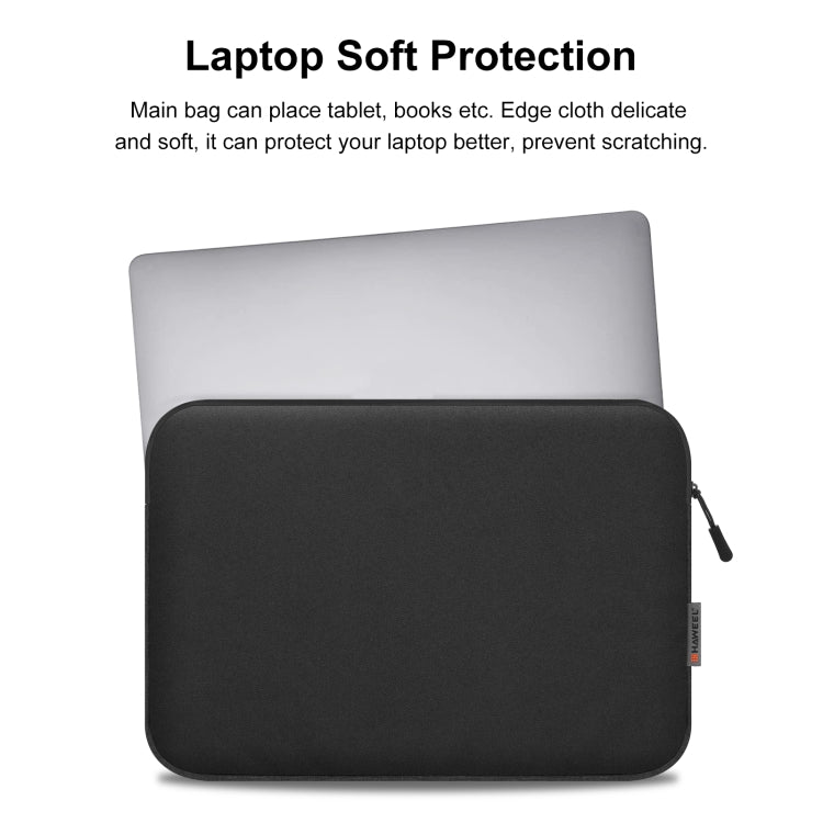 HAWEEL 13 inch Laptop Sleeve Case Zipper Briefcase Bag for 12.5-13.5 inch Laptop(Black) - 12.1 inch by HAWEEL | Online Shopping South Africa | PMC TechLife | Buy Now Pay Later Mobicred