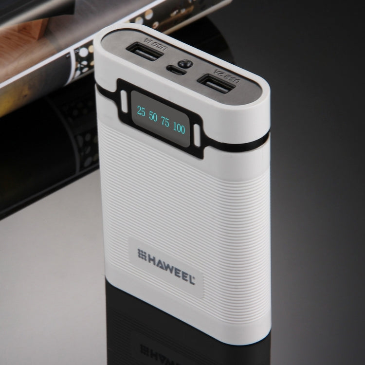 HAWEEL DIY 4 x 18650 Battery (Not Included) 10000mAh Power Bank Shell Box with 2 x USB Output & Display for iPhone, Galaxy, Sony, HTC, Google, Huawei, Xiaomi, Lenovo and other Smartphones(White) - free shipping - PMC TechLife - Order now!