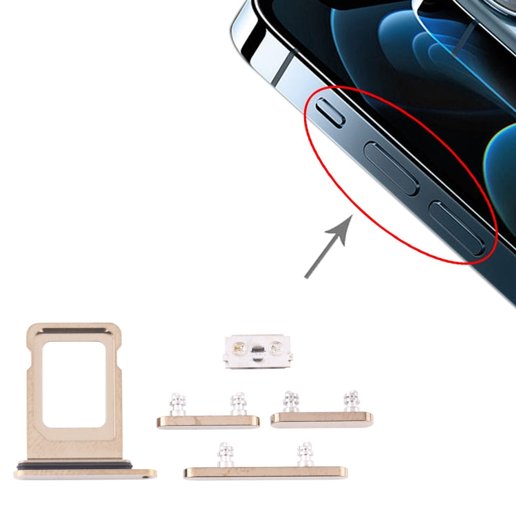 SIM Card Tray + Side Keys for iPhone 12 Pro Max(Gold) - free shipping - PMc TechLife - Order now!